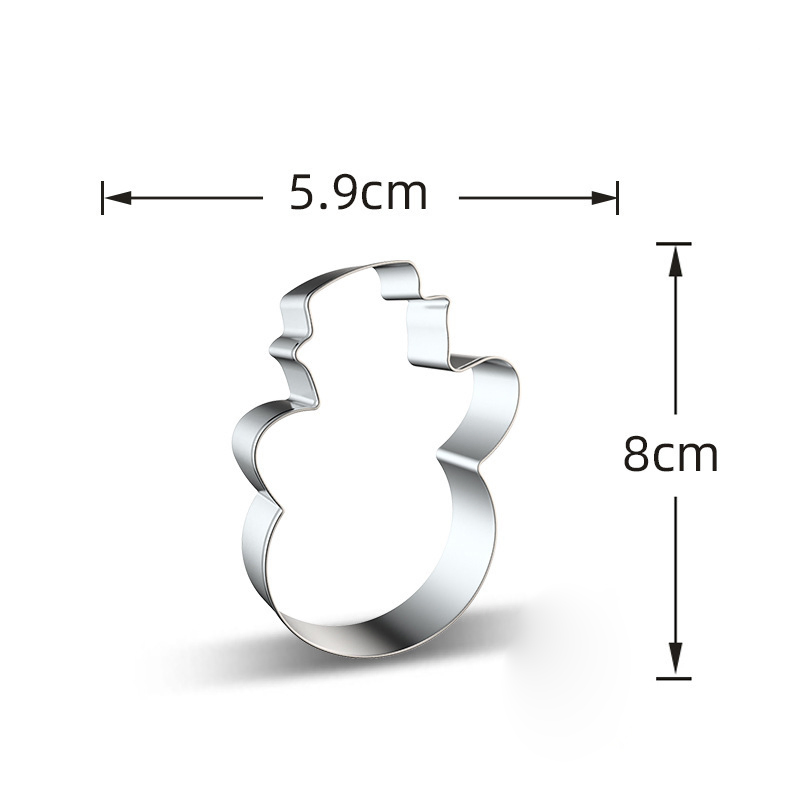 Factory Wholesale DIY Xmas Sugar Frosting Iced Icing Biscuit Candy Cane Decorating Topper Utensils Fondant Stainless Steel Christmas Snowman Cookie Cutter