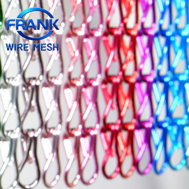 High Quality Aluminum Hanging Double Hook Metal Chain Link Fly Curtain Mesh for Room Dividers