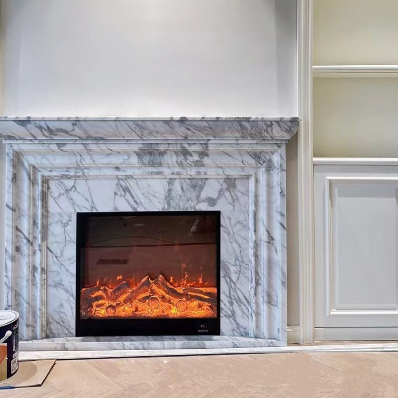 Камин из натурального мрамора Каррара