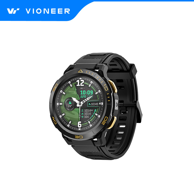 Vioneer Outdoor IP68 Waterproof 1.43 Inch Round Amoled Screen WiFi GPS Hi-Fi Bluetooth APP Download Sports Monitor 4G Simcard Android Smart Watch