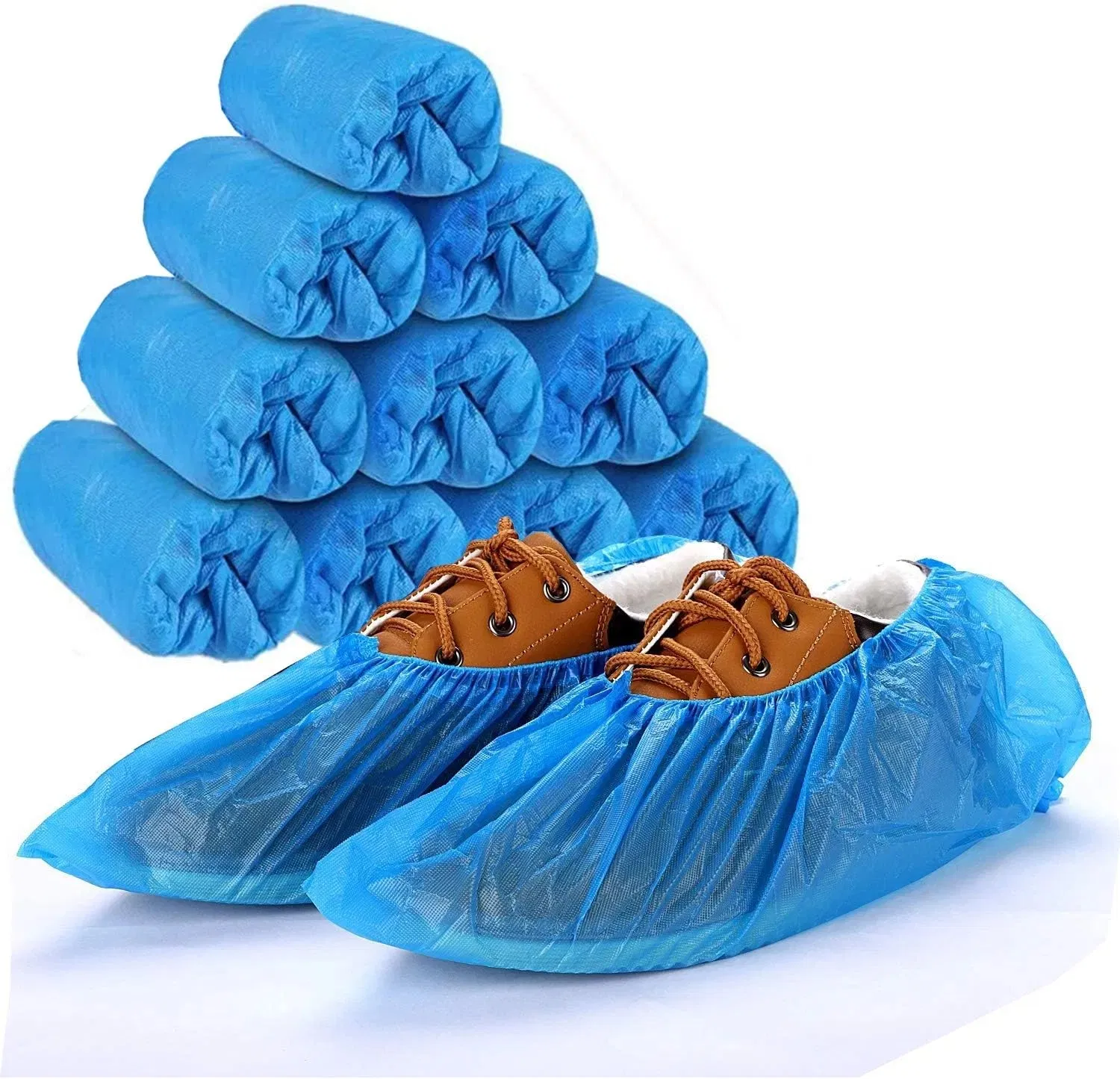 Skid Resistance Disposable Medical Use PP Shoe Cover with Stripes at Sole for Hospital