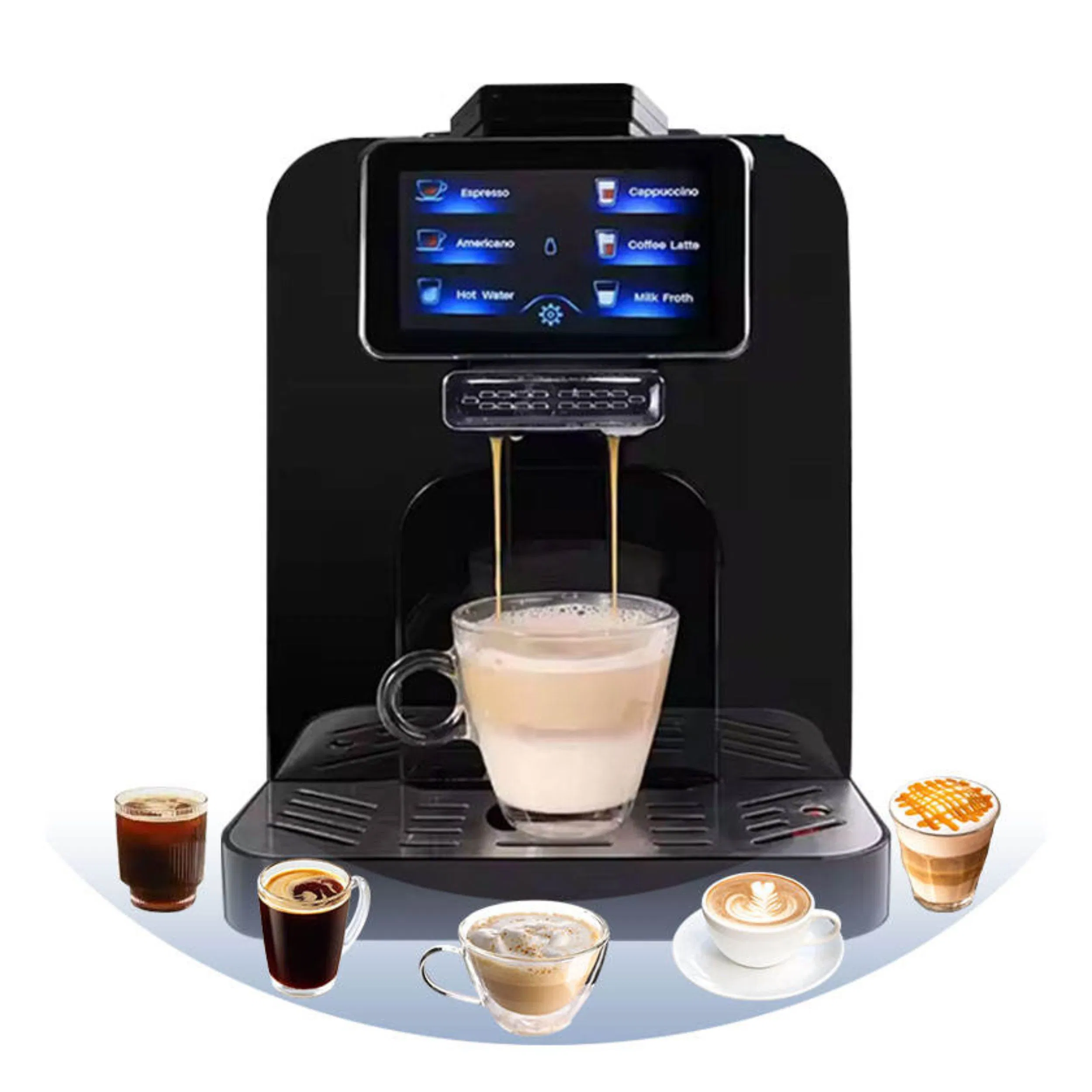 Longbank Wholesale Best Selling High Quality Italy Ulka 19bar 1480W Fully Automatic Espresso Coffee Making Machine with Grinder