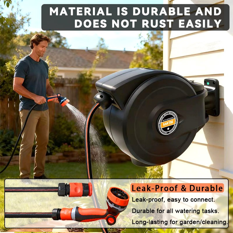 Retractable Water Air and Electric Combinational Hose Reel Assembly-Free High-Pressure Drum of Car Washing Equipment