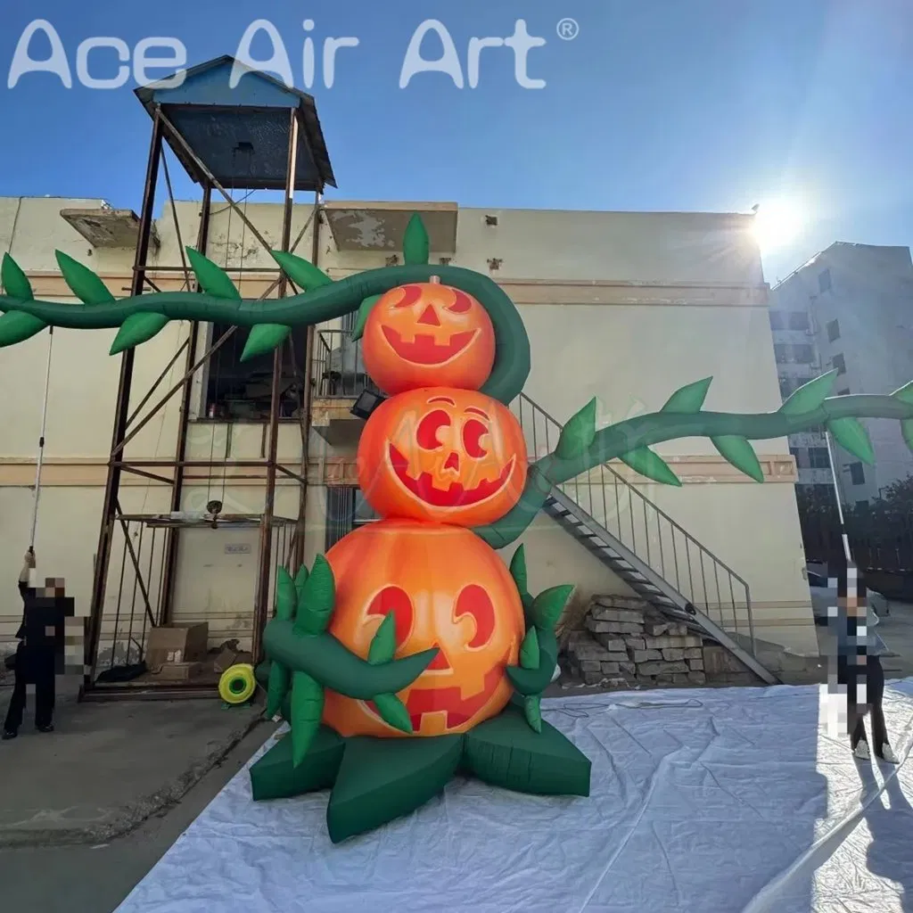 Giant Inflatable Pumpkin Piles with Vine Air Blow Halloween Decoration Props Building Nightclub Advertising Props