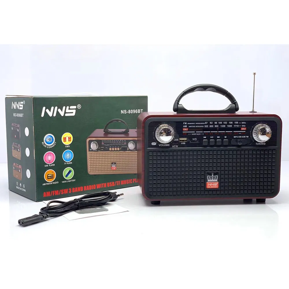 Ретро радио NS-8096BT с Bluetooth, деревянный корпус