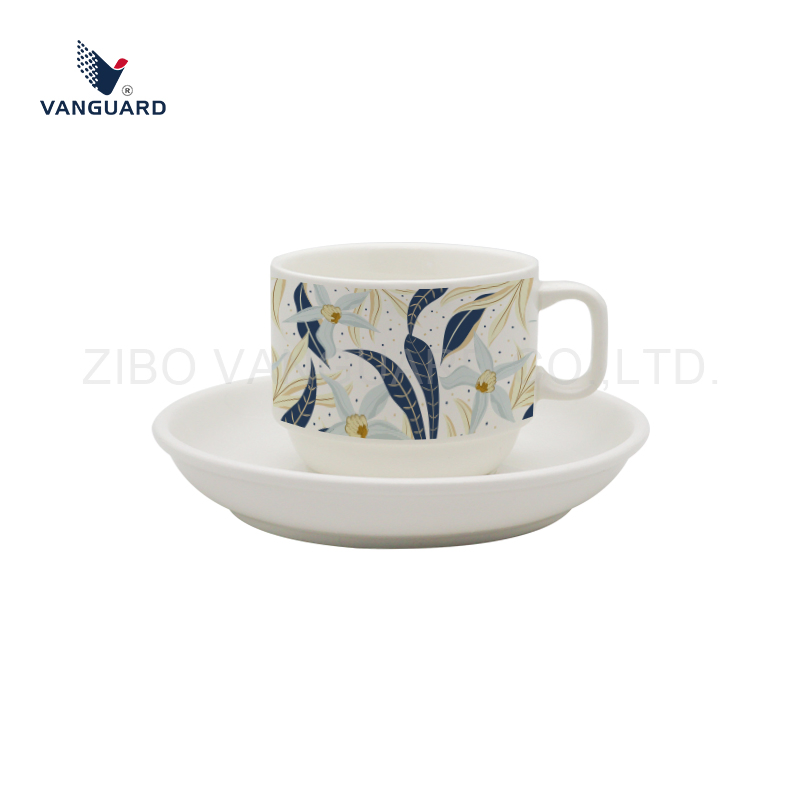 Набор чашек с блюдцами из фарфора, 215 мл