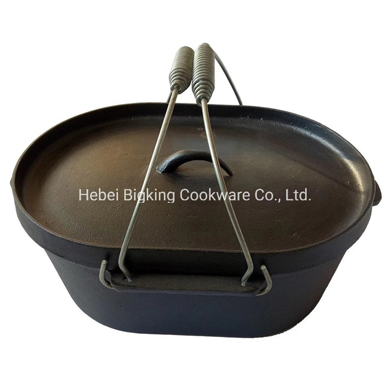 Amazon Top Seller Outdoor Camping Cast Iron Pot Oval