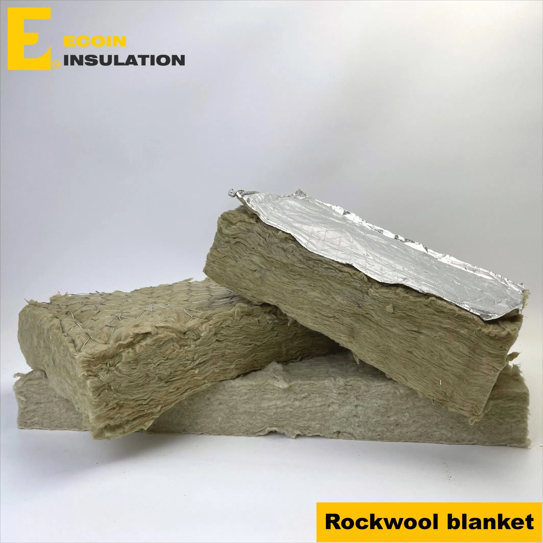 80kg/M3 Rock Wool Blanket Wit Galvanized or Stainless Steel Wire Mesh