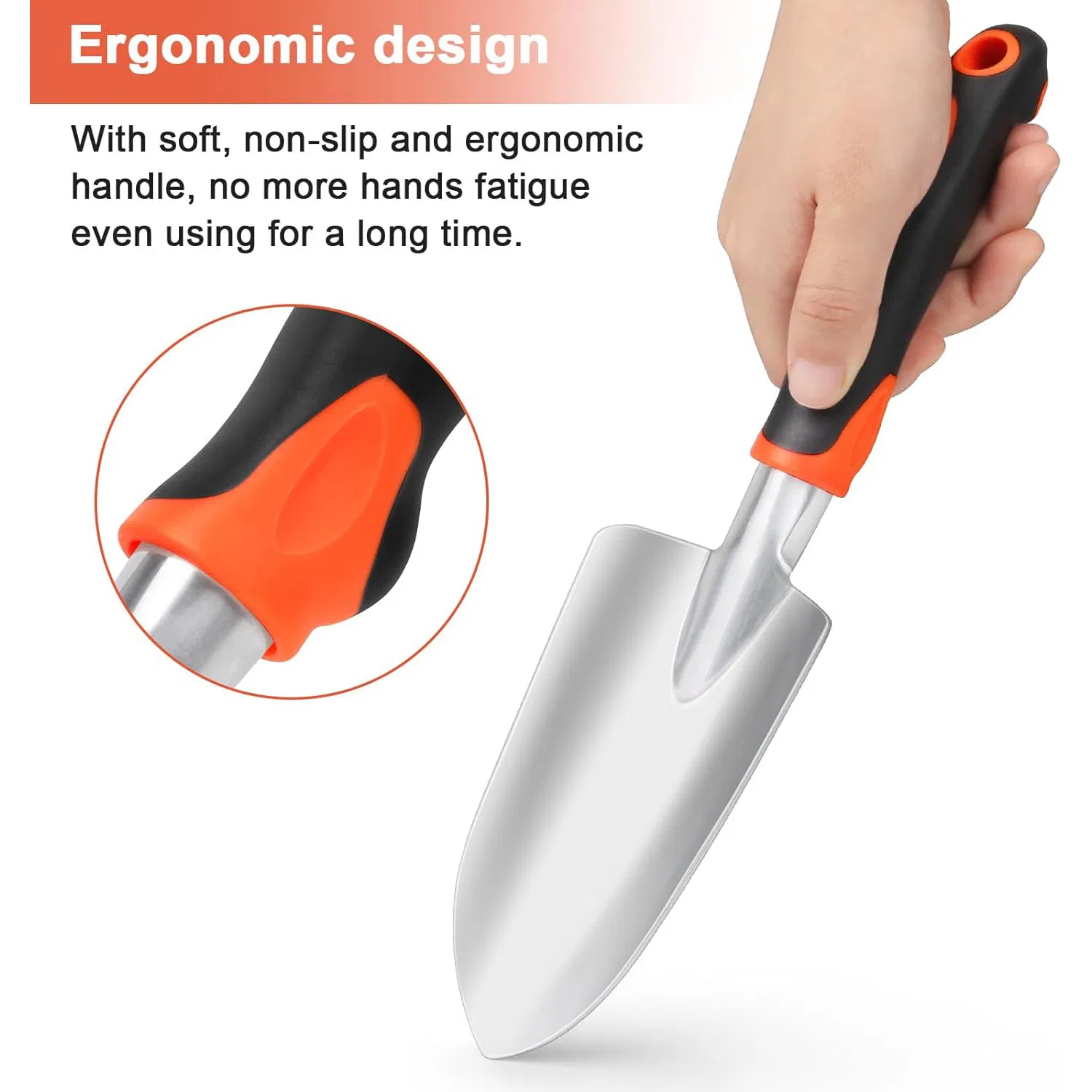 Rust Resistant Heavy Duty Hand Garden Shovel with Ergonomic Handle