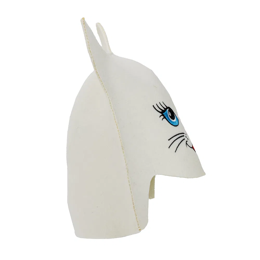 New Arrival Cute Cat Face Felt Sauna Hat Insulated Soft Unisex Sauna Cap for Bathroom & Sauna Room