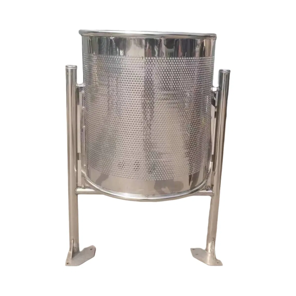 30L Metal Trash Can Galvanized Steel Garbage Can Ash Bin Lid Outdoor Garbage Bin