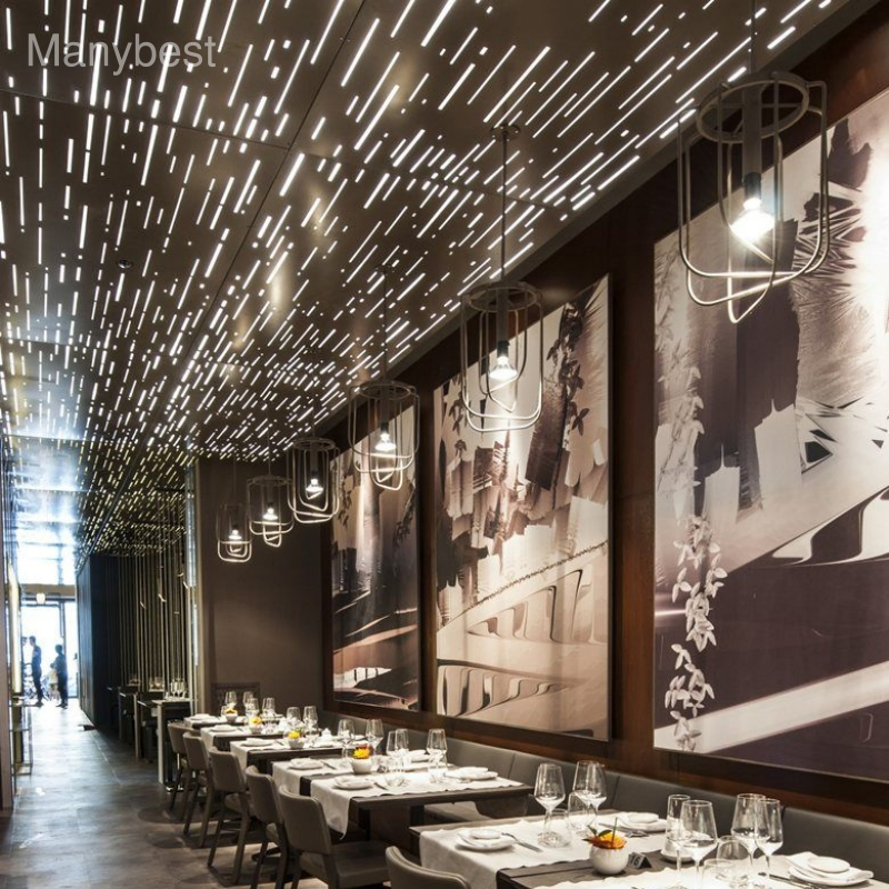 Best Factory Price Custom Carving Decorative Metal Ceiling Panel LED Lighting Perforated Suspended Aluminum Ceiling Panel