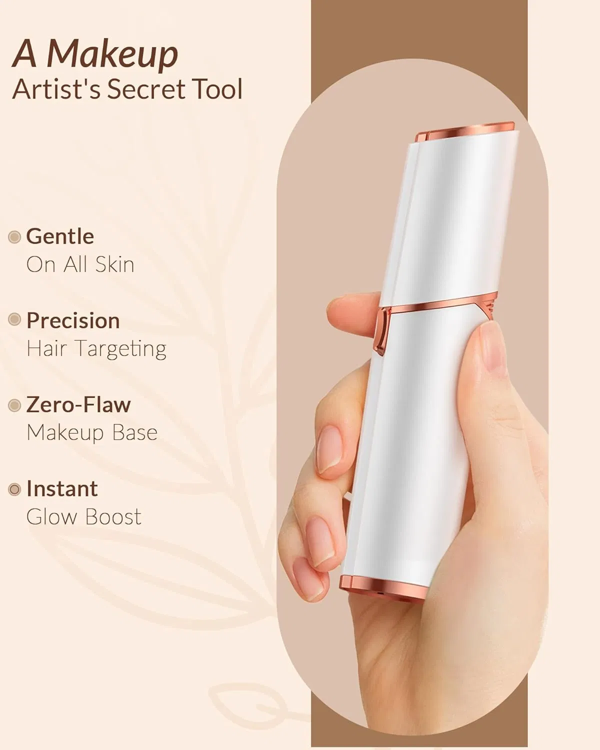 Facial Hair Removal for Women: Painless Rechargeable Face Shaver Electric Hair Remover Device for Peach Fuzz Upper Lip Chin