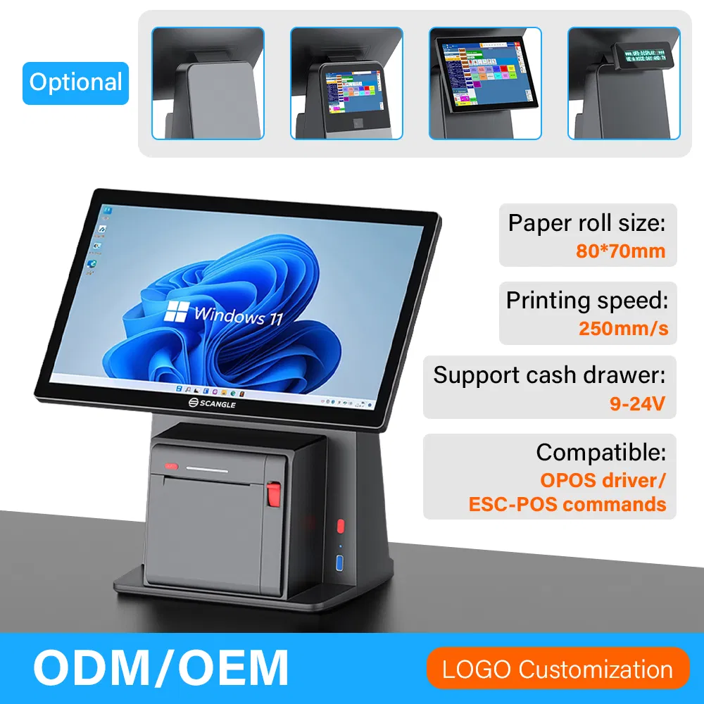 Scangle Factory 14.1 All in One POS System with 80mm Receipt Printer