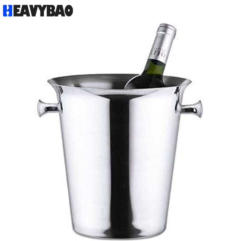 Heavybao High Quality Stainless Steel Metal Champagne Beer Ice Buckets Champagne Barrel