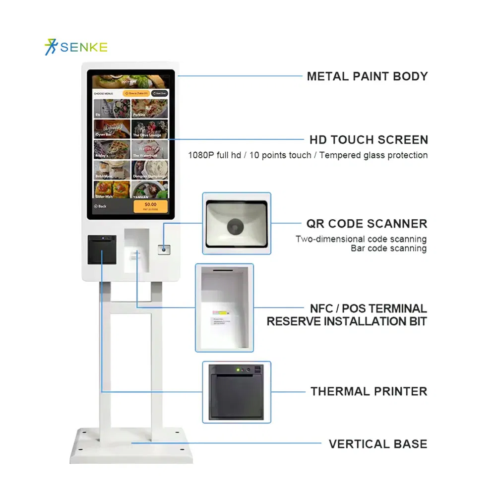Restaurant Self-Ordering System with 21.5 Inch Touch Screen Kiosk