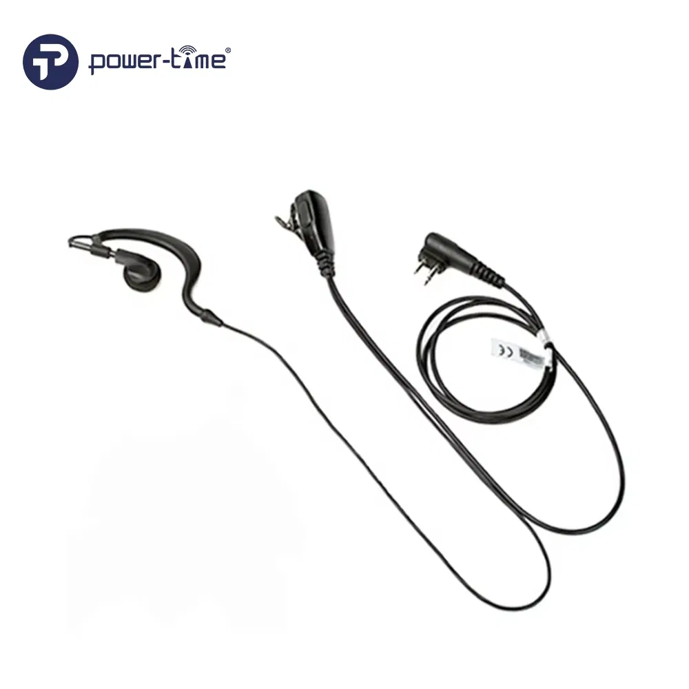 Adjustable Size and 360 Degree Rotatable D Shaped Ear Hanger with Ptt Design Earpiece