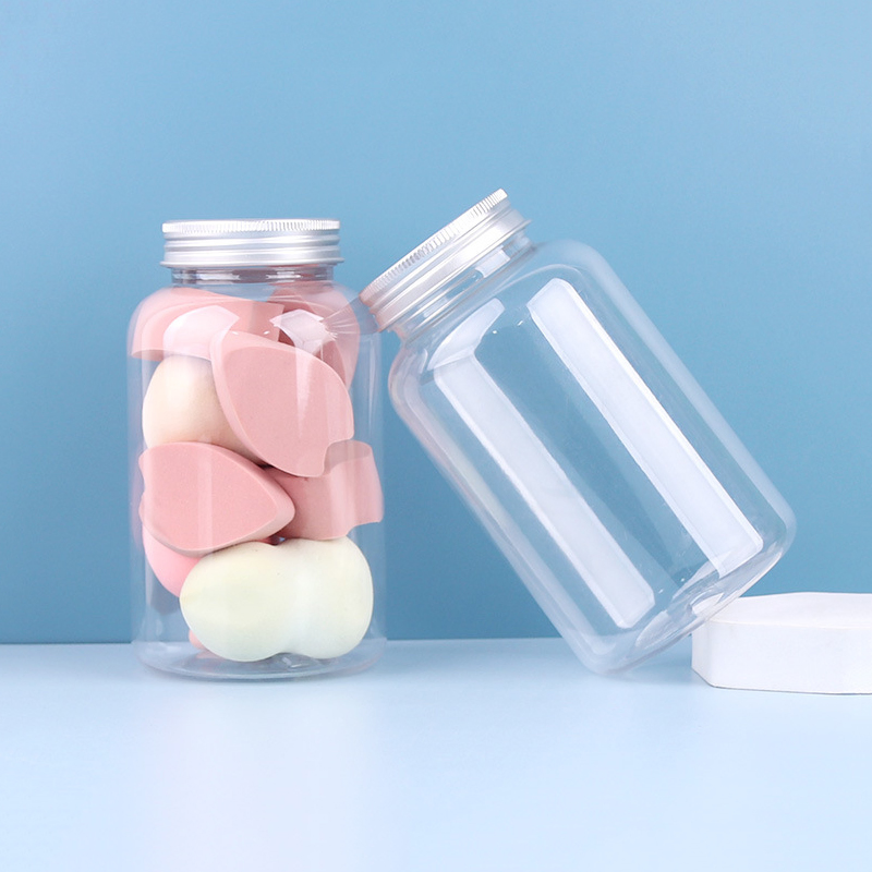500ml Reusable Clear Plastic Juice Drink Bottle Containers with Aluminum Caps Lids for Homemade Milk