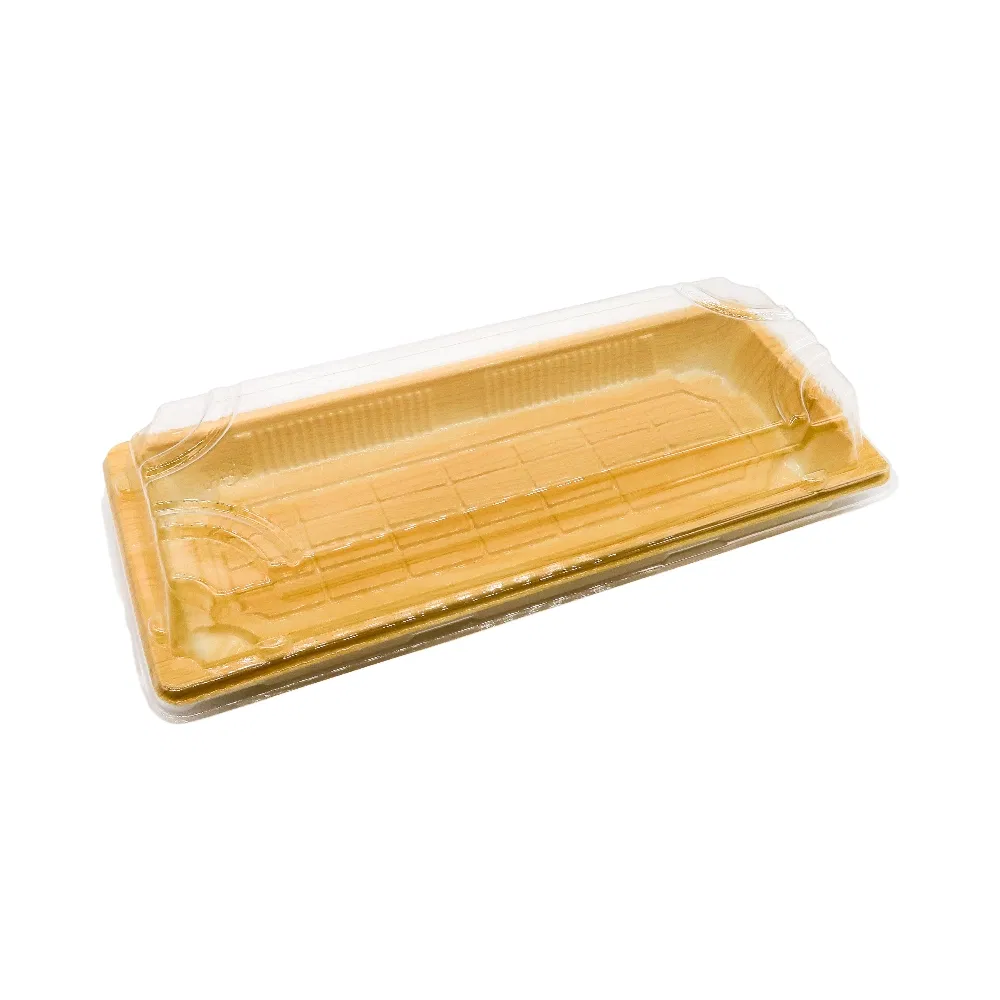 Factory Wholesale Recyclable Plastic Sushi Roll Food Packaging Food Grade Disposable Desserts Food Container Takeaway Freezable Custom Sushi Tray