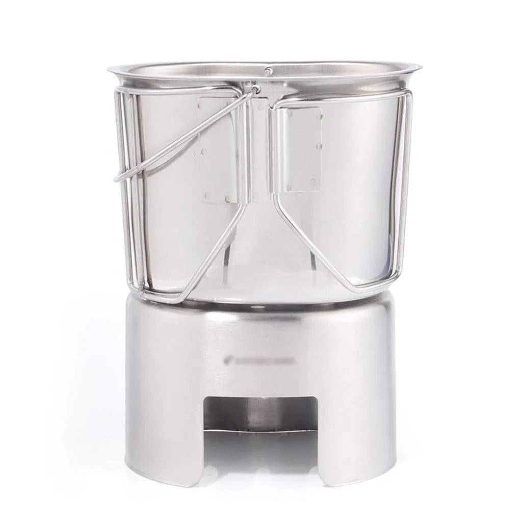 Stove Canteen Cup Hanging Pot Outdoor Backpacking Hiking Picnic Camping Cookware Set