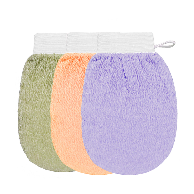 Hot Sale Customized Moroccan Hammam Bath Scrub Rayon Viscose Bath Scrub Mitt Peeling Turkish Silk Exfoliating Glove Body Mitt