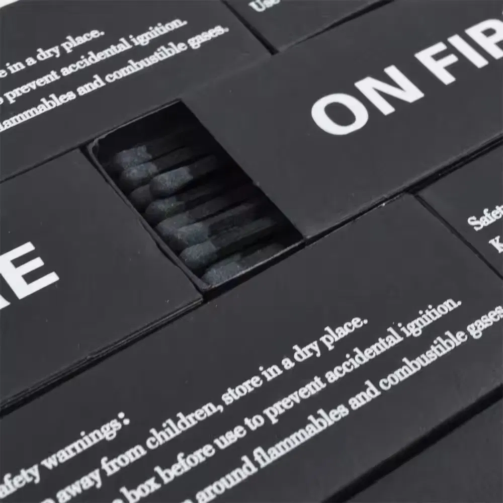 Bulk Natural Matches Custom Wholesale Safety Black Wood Matches Household Candle Match