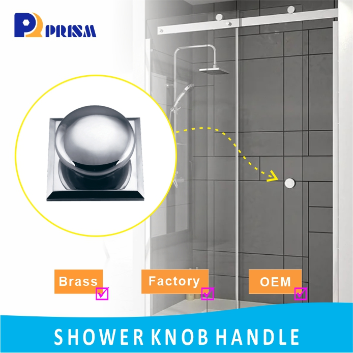 Standard Round Shower Door Knob Traditional Solid Brass Knob Glass Handle