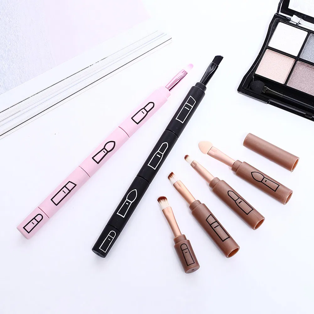 OEM Travel 4 in 1 Lip Blush Eyeshadow Lipstick Tool Eyebrow Pencil Wholesale Single Eyelash Makeup Brush