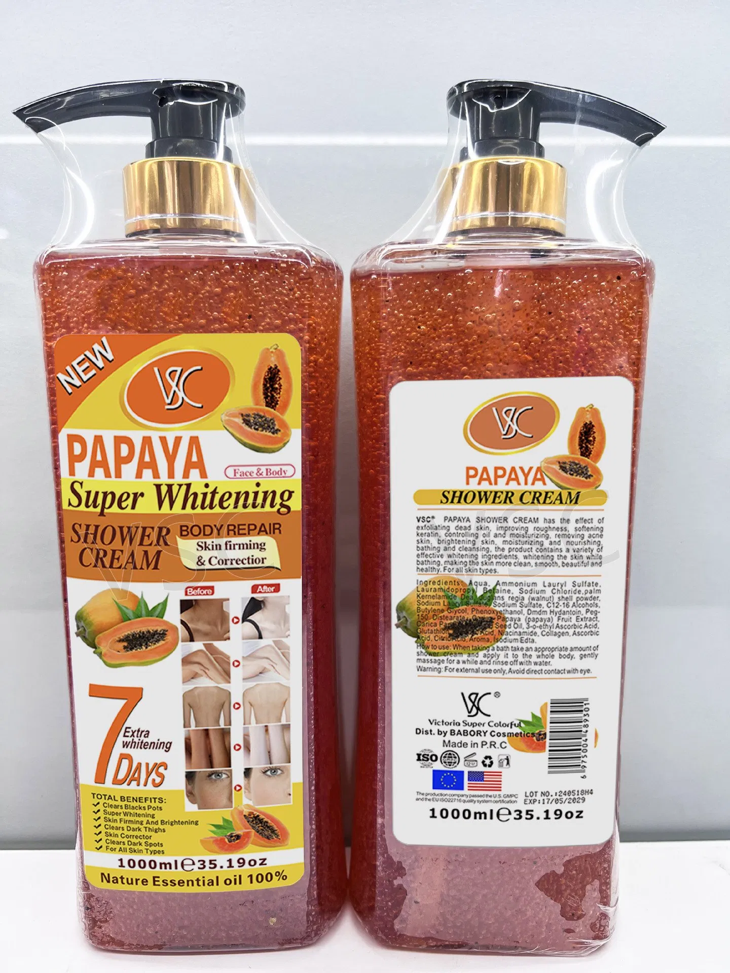 Whitening Shower Gel Turmeric Vitamin C Carrot Refresh Skin Hydrating Body Wash