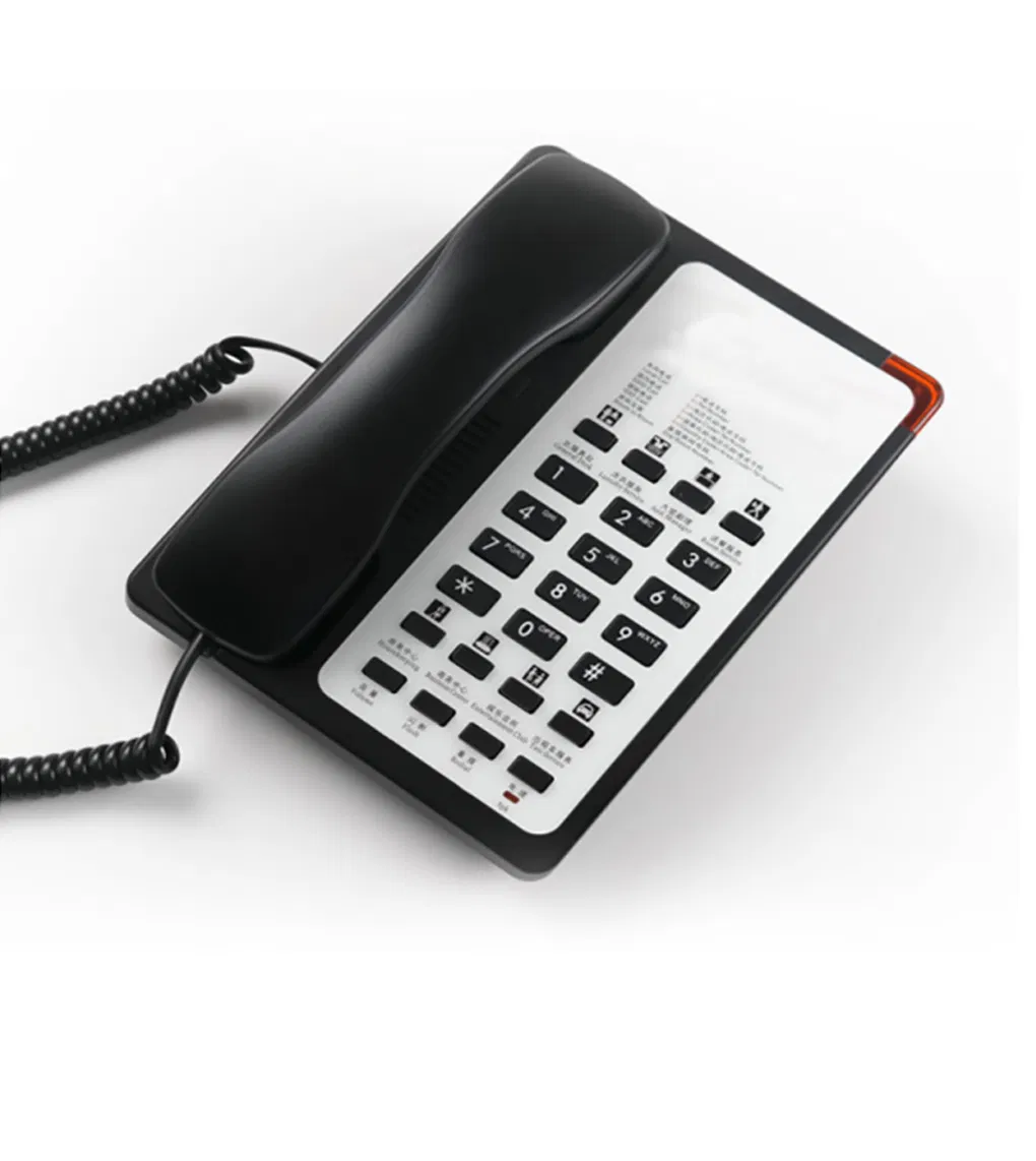 Single Line Intercom Modern Corded Landline Hotel Guest Room Phone