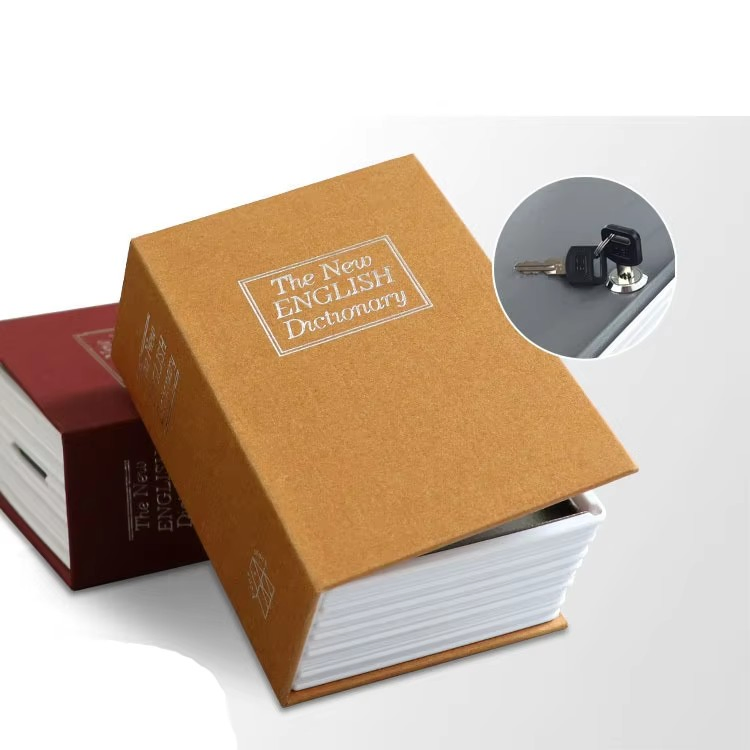 L Size Security Simulation Dictionary Book Case Home Cash Money Jewelry Locker Secret Safe Storage Box with Key Lock