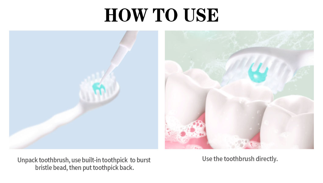 5 in 1 Disposable Toothbrush with Bursting Bead One Brush Technology Medium Bristle Convenient Dental Care Tool