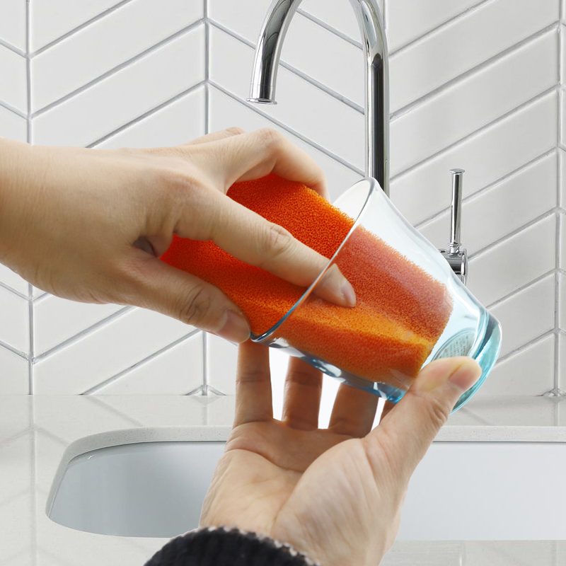 Multi-Purpose Scrub Sponges for Kitchen- Non-Scratch Microfiber Sponge Along with Heavy Duty Scouring Power