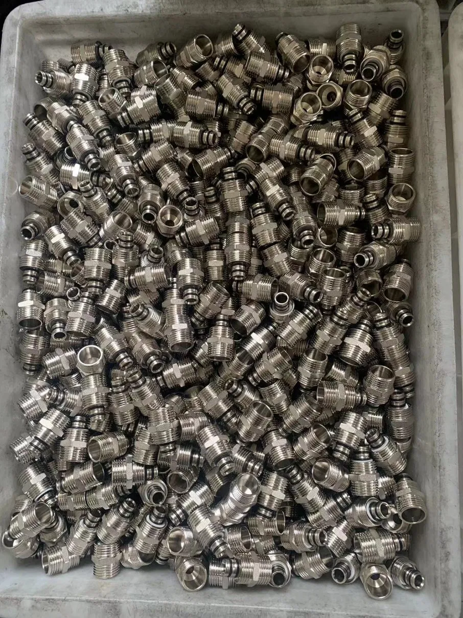 Nickel-Plated Screw Fitting - Cross F/F/F/F