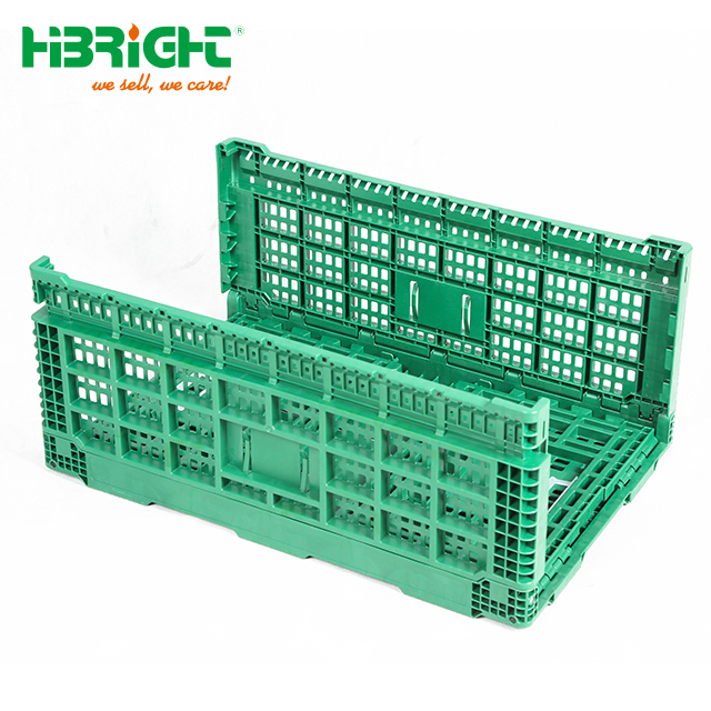 Plastic Foldable Collapsible Stackable Storage Moving Crate for Vegetables Fruit