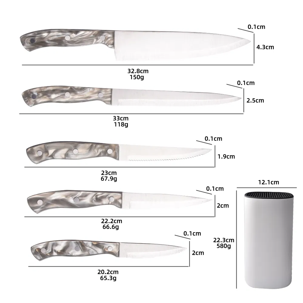 Набор кухонных ножей из 8 предметов с удобной ручкой