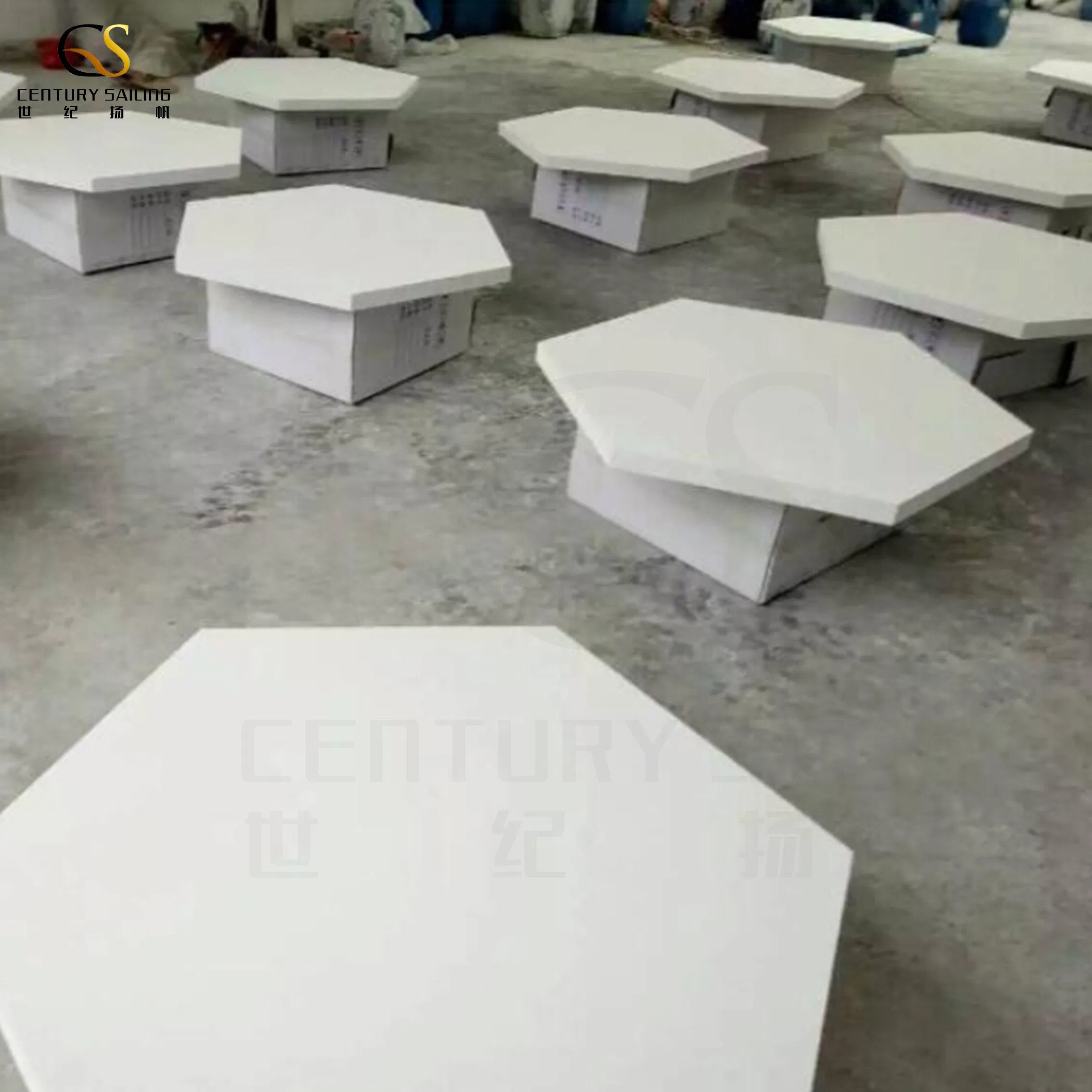 High Strength Fiberglass Acoustic Clouds Hexagon Sound Absorption Ceiling Panels