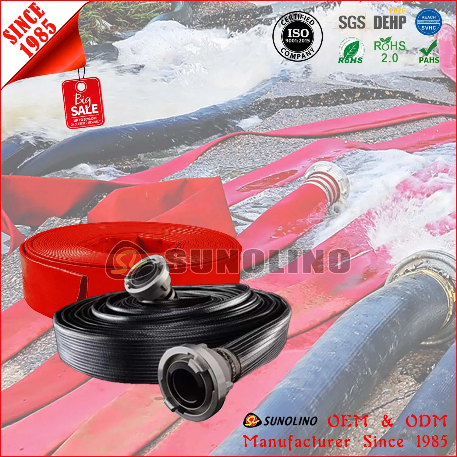 4-30 Bar PVC Quality High Pressure Layflat Hose Plastic Pipe