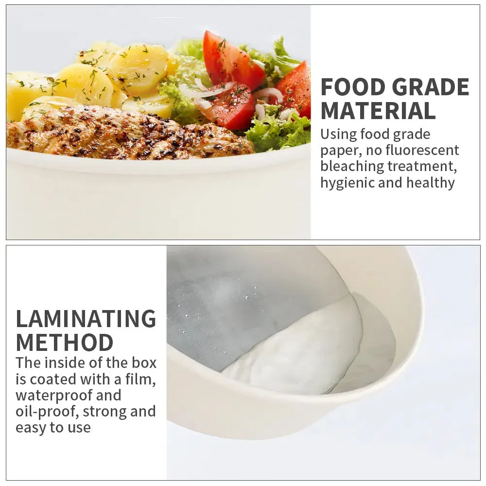 Double Wall Paper Salad Bowl with Insulated Design for Cold Foods