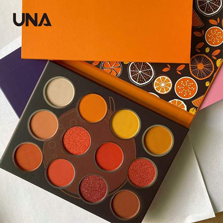 Private Label Makeup Palette Custom High Quality Eyeshadow Glitter Christmas Pink Purple Orange Pallet Eye Shadow