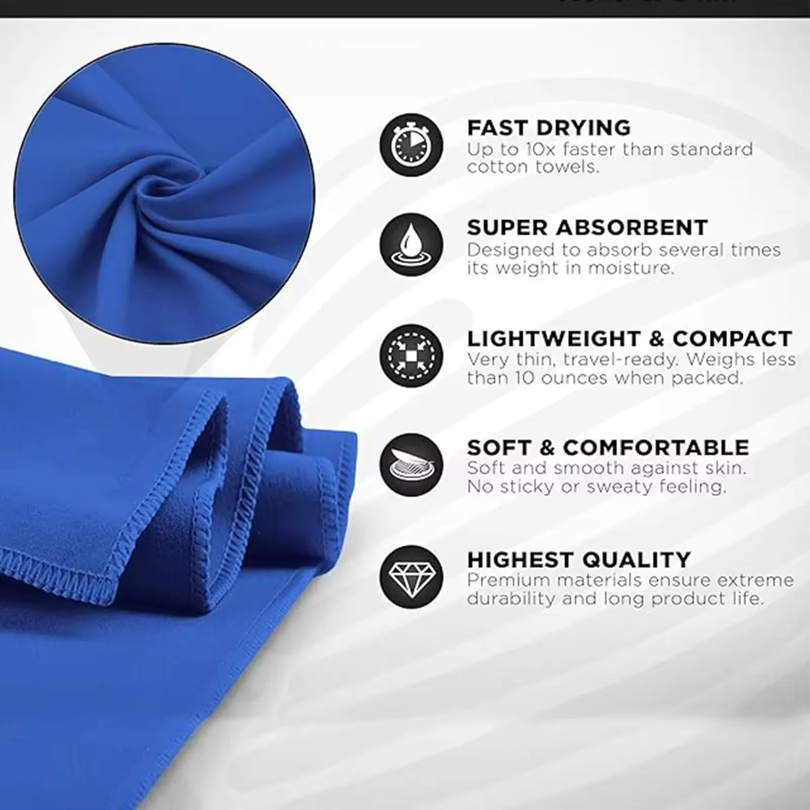 Sports Quick-Drying Sweat-Absorbent Microfiber Multi-Function Towel for Travel Camping Beach Backpack Hiking Fitness Yoga