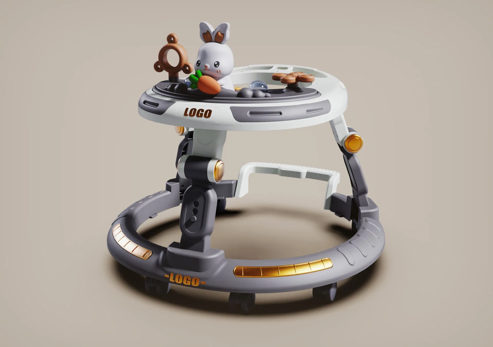 Baby Walker 6 to 18 Months Old, Anti O-Leg, Anti Rollover Baby 1-3 Years Old, Push Dining Chair, Starting Cart