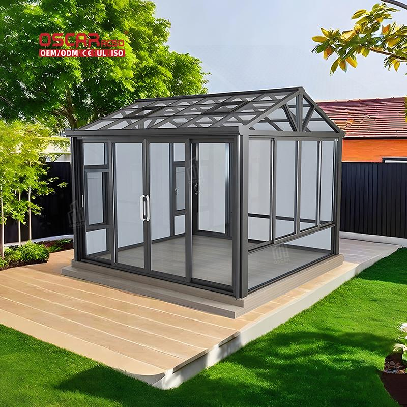Rotating & Retractable Louvers Roof Motorized Waterproof Luxury Greenhouse Modern Sunroom Sunrooms