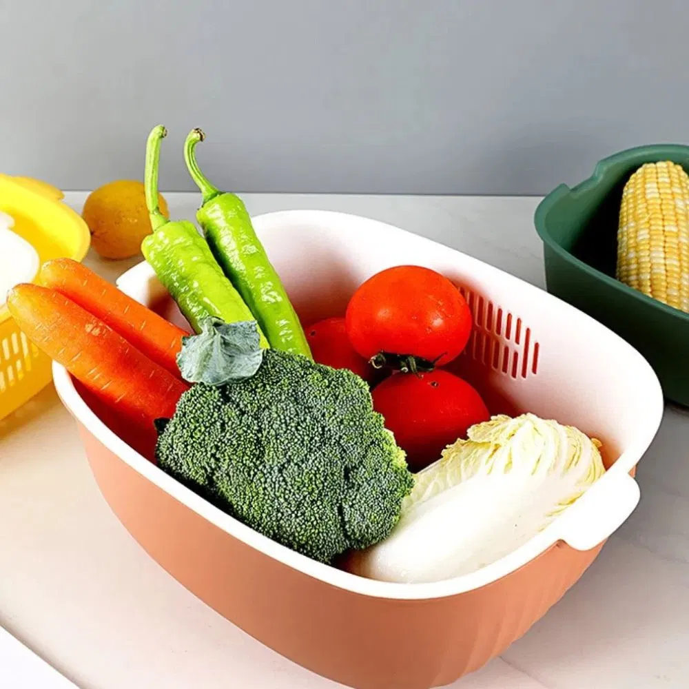 Fruit and Vegetable Stackable Soaking Bowl and Colander Strainer Bl23178