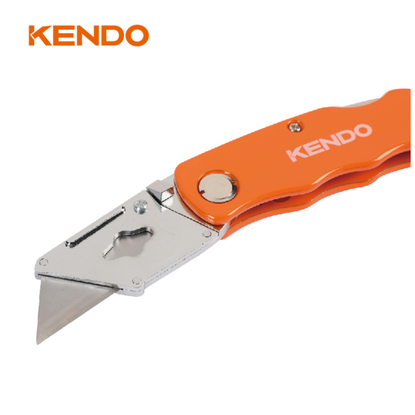 Aluminum Body Dual Blade Folding Utility Knife with Retractable Blade for Multi-Function Extra 5PC Sk5 Blades in a Dispenser Case