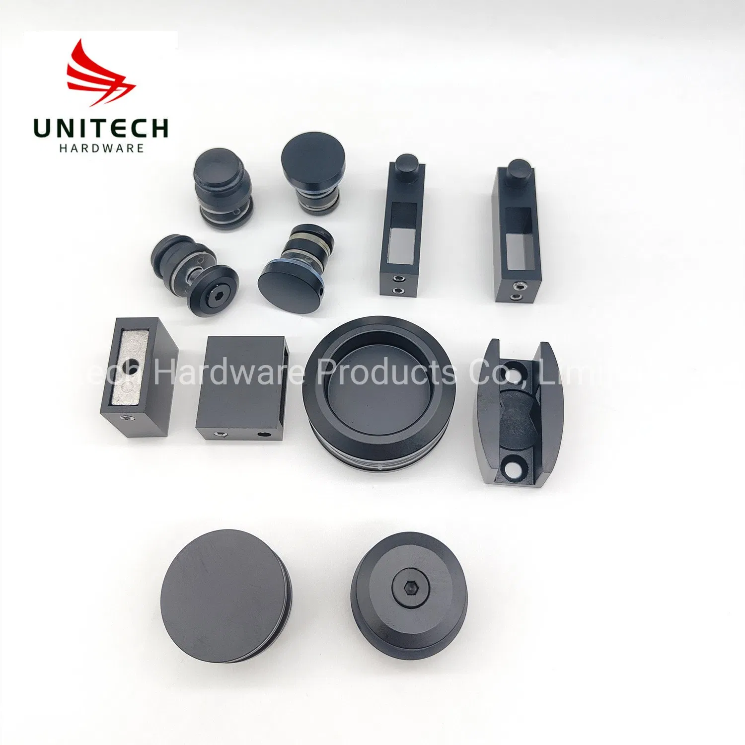 Black Color Shower Glass Sliding Door Roller and Fitting System with Track