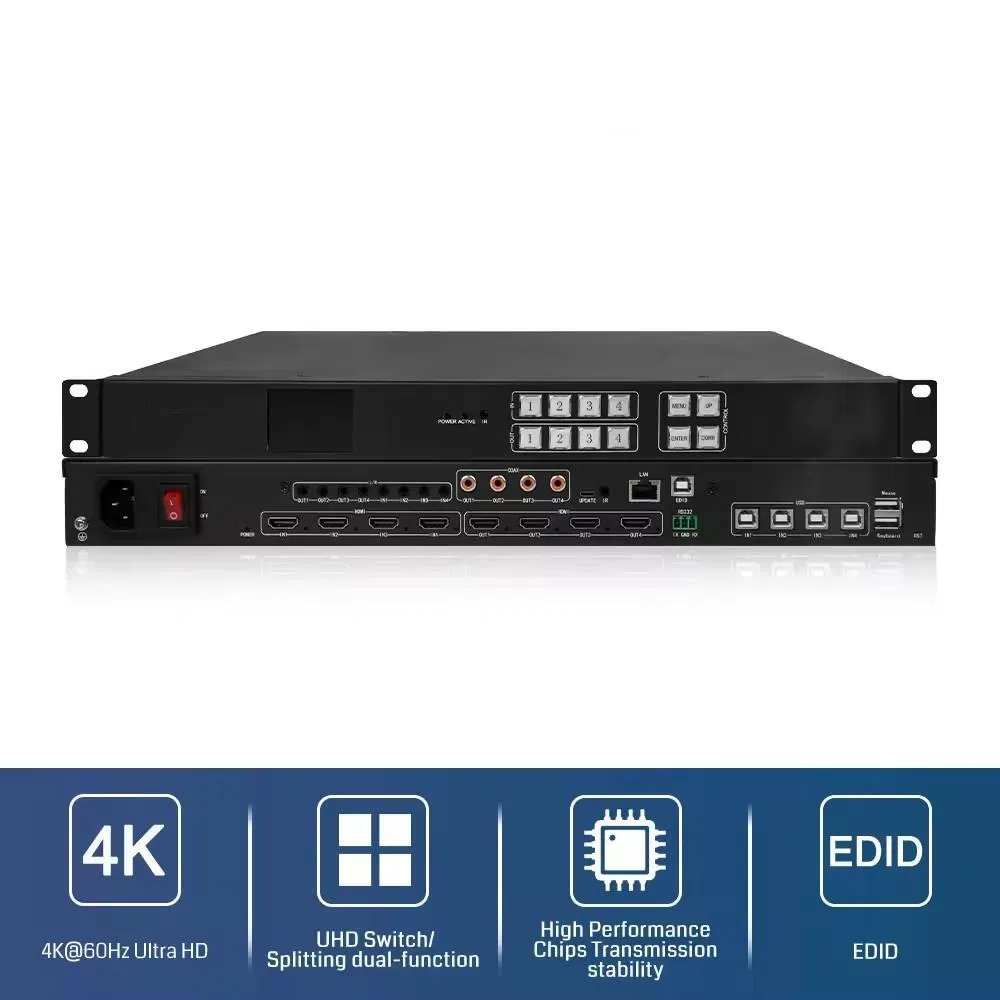 8K60Hz Kvm Switch Gaming Dock for 4 PCS & 2 Monitors Support Dynamic Hdr Vrr Fva and Allm HDMI + Dp Video Switcher