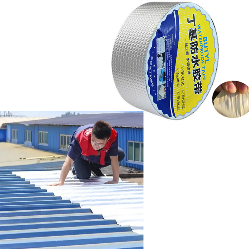 Waterproof Leakage High Sticky Aluminum Foil Butyl Rubber Tape Aluminum Butyl Tape