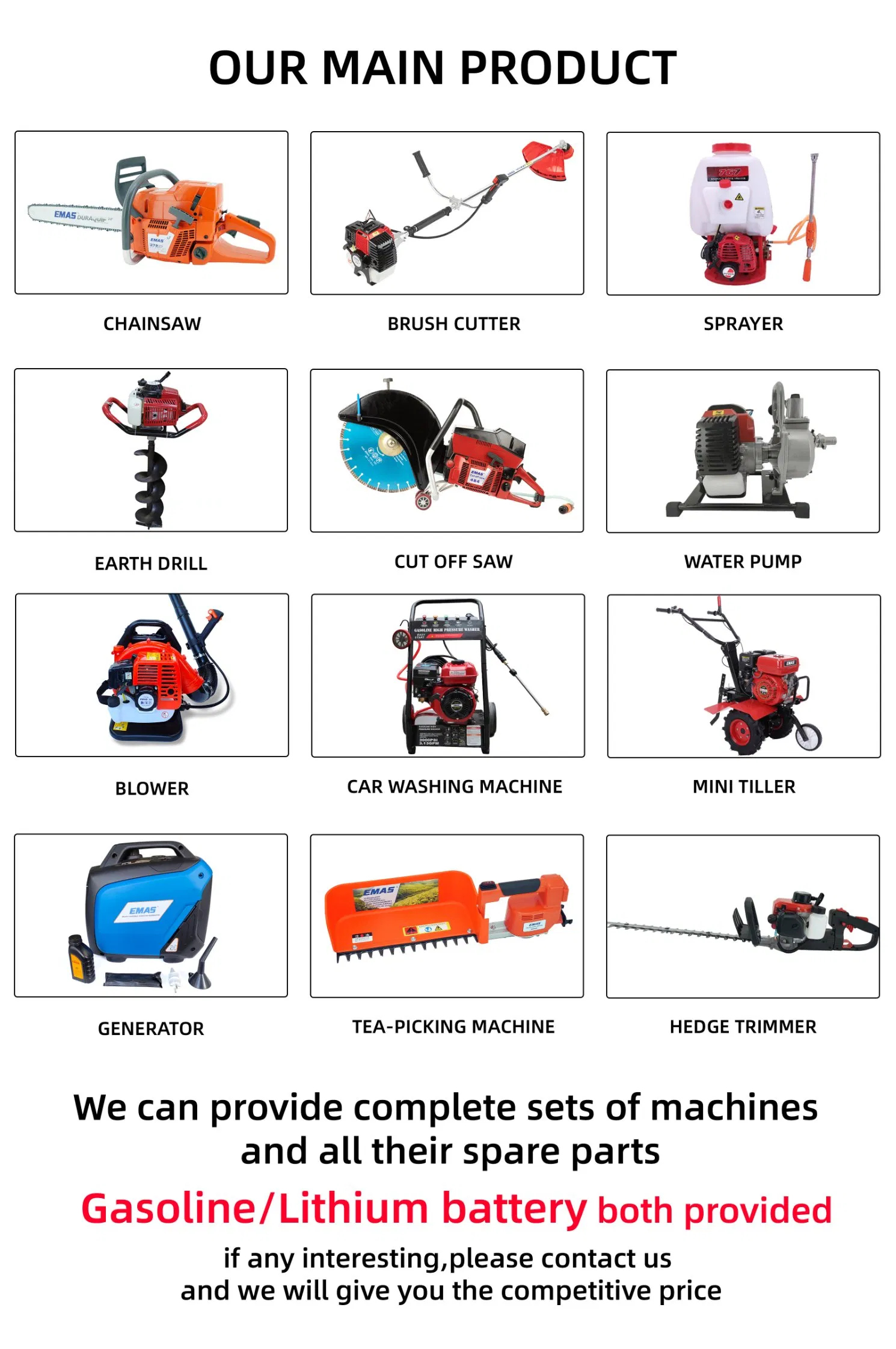 Factory Price Earth Auger Hole Digger with 2 Stroke Engine 52cc Factory Price