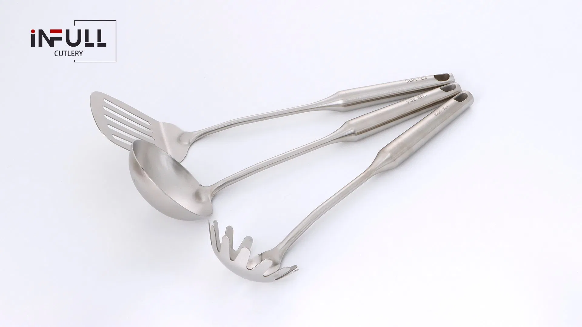 Satin Stainless Steel Cooking 6PCS Kitchen Utensils Set